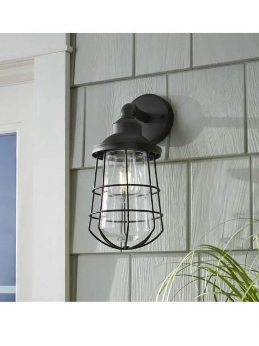 New 14 in Outdoor Wall Sconce Light - Black Finish